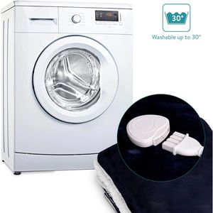 Produktbild für Heizdecke Navaris Poncho, blau / weiß