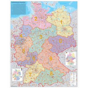 Produktbild für Deutschlandkarte Stiefel Postleitzahlenkarte, rahmenlos