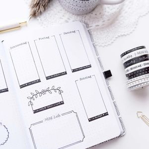 Produktbild für Washi-Tape Papierdrachen Bullet Journal, schwarz