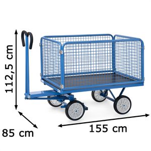 Produktbild für Handwagen Fetra 6433V, mit 4 Gitterwänden