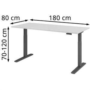 Produktbild für Schreibtisch Hammerbacher XMKA 19, lichtgrau / graphit