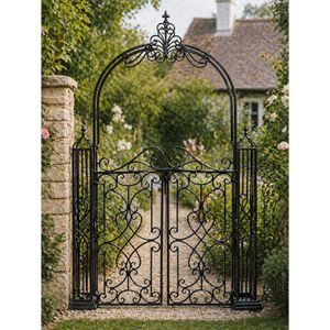 Produktbild für Rosenbogen Garden-Pleasure TOWADA, schwarz, mit Tür