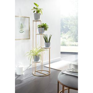 Produktbild für Blumenständer Wohnling WL6.678, gold / weiß