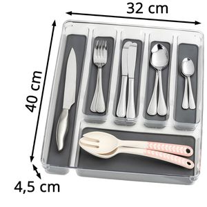 Produktbild für Besteckkasten Wenko Anti-Rutsch, transparent/grau, Kunststoff