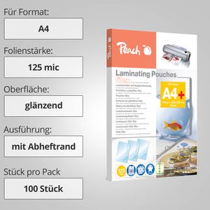 Produktbild für Laminierfolien Peach S-PP525-21 DIN A4