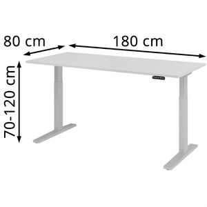 Produktbild für Schreibtisch Hammerbacher XMKA 19, grau / silber