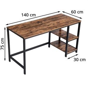 Produktbild für Schreibtisch Vasagle LWD55X, braun / schwarz