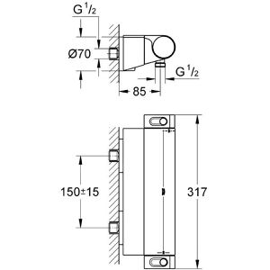 Produktbild für Duscharmatur GROHE Grohtherm 2000, 34469001, verchromt