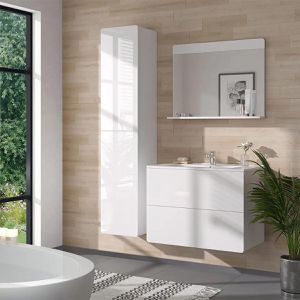 Produktbild für Badmöbel-Set Vicco Izan, weiß Hochglanz, 3-teilig
