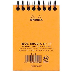 Produktbild für Notizblock Rhodia 11500C, orange, A7