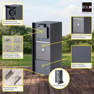 Produktbild für Gartensteckdose Bold Orio WIFI, feste Montage
