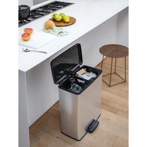 Produktbild für Mülleimer Curver Deco Bin Slim Duo, silber