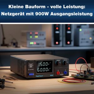 Produktbild für Labornetzteil PeakTech P 6168, mit LED-Anzeige