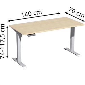 Produktbild für Schreibtisch Geramöbel Elevate Home, ahorn / silber