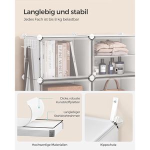 Produktbild für Schuhregal Songmics LPC040W01, aus Kunststoff