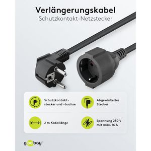 Produktbild für Verlängerungskabel Goobay 94700, für innen