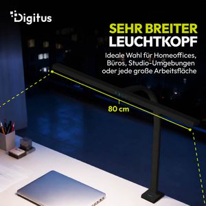 Produktbild für Schreibtischlampe Digitus DA-90492, schwarz, LED, dimmbar