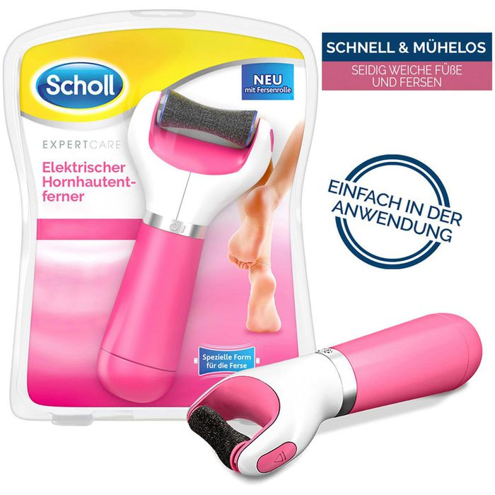 Scholl Hornhautentferner ExpertCare, pink, Körnung AG Böttcher elektrisch, starker – Fersenrolle mit