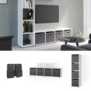 Produktbild für Bücherregal Vicco Ludus, weiß, mit 2 Faltboxen