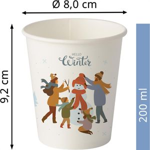 Produktbild für Trinkbecher Papstar 87872 Hello Winter, farbig