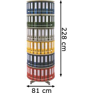 Produktbild für Ordnerdrehsäule Reef RE081B6, lichtgrau, 6 Etagen