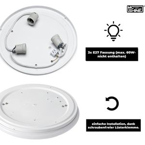 Produktbild für Deckenleuchte McShine Star, weiß, 3x E27-Fassung