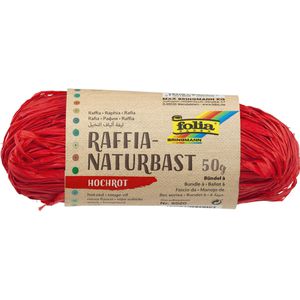 Produktbild für Geschenkband Folia Raffia Naturbast 50g, hochrot