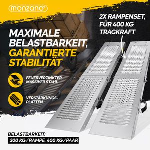 Produktbild für Auffahrrampe Monzana 108532, aus Stahl, 2 Stück
