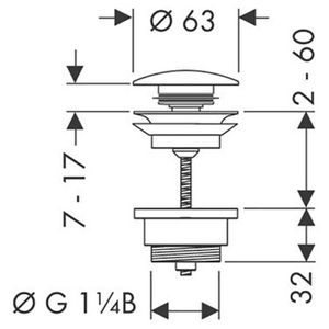 Produktbild für Ablaufgarnitur hansgrohe Push-Open 50100670, aus Messing
