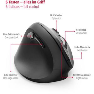 Produktbild für Maus Hama EMW-500 Vertikale Funkmaus, 182699