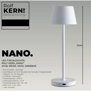 Produktbild für Tischlampe Rolf-Kern Club Nano, weiß, LED, warmweiß