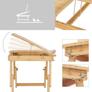 Produktbild für Laptoptisch Songmics LLD01N, aus Bambus, höhenverstellbar