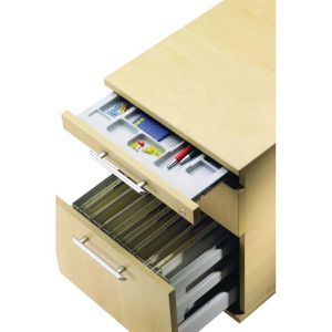 Produktbild für Rollcontainer Hammerbacher Solid AC20, aus Holz, lichtgrau