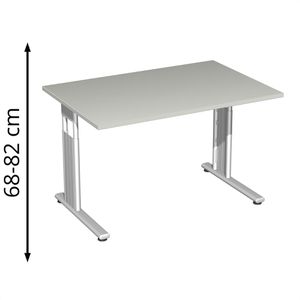 Schreibtisch Geramöbel Flex S-617102-LS, lichtgrau / silber