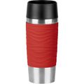 Isolierbecher Emsa Travel Mug Waves N2011100 360ml hält 4h warm, Edelstahl doppelwandig, rot