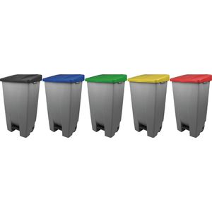 Produktbild für Mülleimer Helit H2405534 the step chief, grau/blau