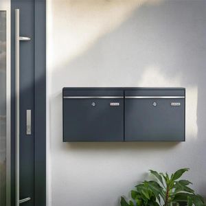 Produktbild für Briefkasten Metzler BK212-H2, anthrazit, aus Stahl