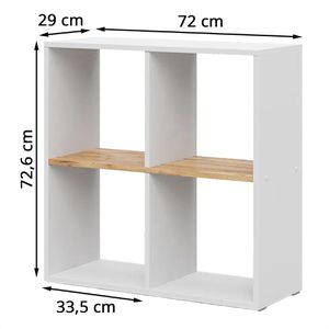 Produktbild für Bücherregal Vicco Tetra, weiß / eiche
