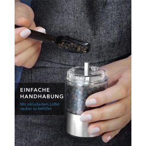 Produktbild für Gewürzmühle LEBENLANG mit Licht, Höhe 22 cm