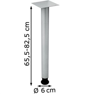 Produktbild für Tischbein Hammerbacher STFHS, silber aus Metall