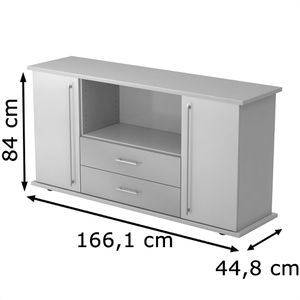 Produktbild für Sideboard Hammerbacher SBTS, aus Holz, lichtgrau