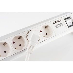 Produktbild für Tischsteckdose S-Conn 60317-W, mit 1,5 m Schuko Kabel