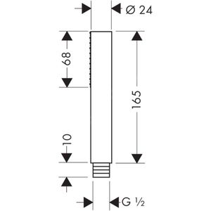 Produktbild für Handbrause AXOR Starck Stabhandbrause 1jet, 10531000,verchromt