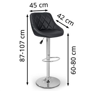 Produktbild für Barhocker Tresko BH-001, drehbar mit Lehne