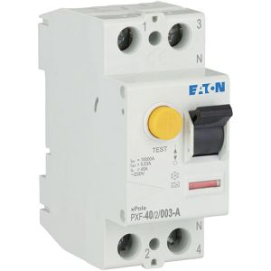 EATON FI-Schutzschalter PXF-40/2/003A, 30mA, Typ A, 40A, 230V/400V AC, 10kA Abschaltvermögen, 2-polig