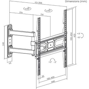 Produktbild für TV-Wandhalterung myWall H26-1AL, bis 35 kg