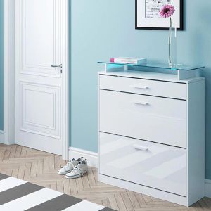 Produktbild für Schuhschrank Vicco Alex, weiß, mit LED-Beleuchtung
