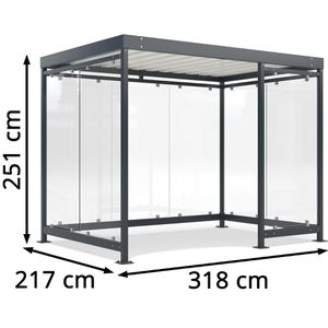Produktbild für Personenunterstand WSM Köln K3 b/c BS, anthrazit, aus Metall
