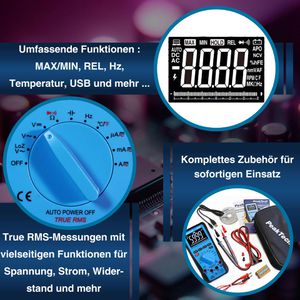 Produktbild für Multimeter PeakTech P 2035, digital, True RMS
