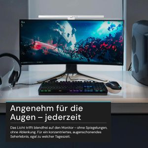 Produktbild für Monitorlampe Luxula LX700166, mit USB und LED